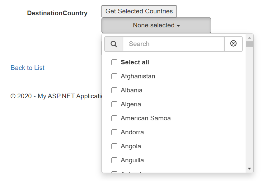MultiSelect Dropdown With Checkboxes Using jQuery In MVC